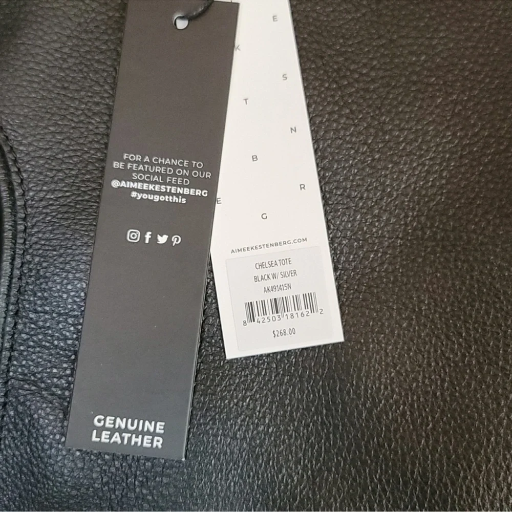 AIMEE KESTENBERG Leather Chelsea Tote Bag in Classic Black NWT!!!! - Picture 10 of 11